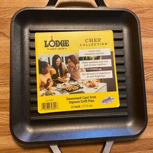 Black Cast Iron Cookware Square Grill Pan